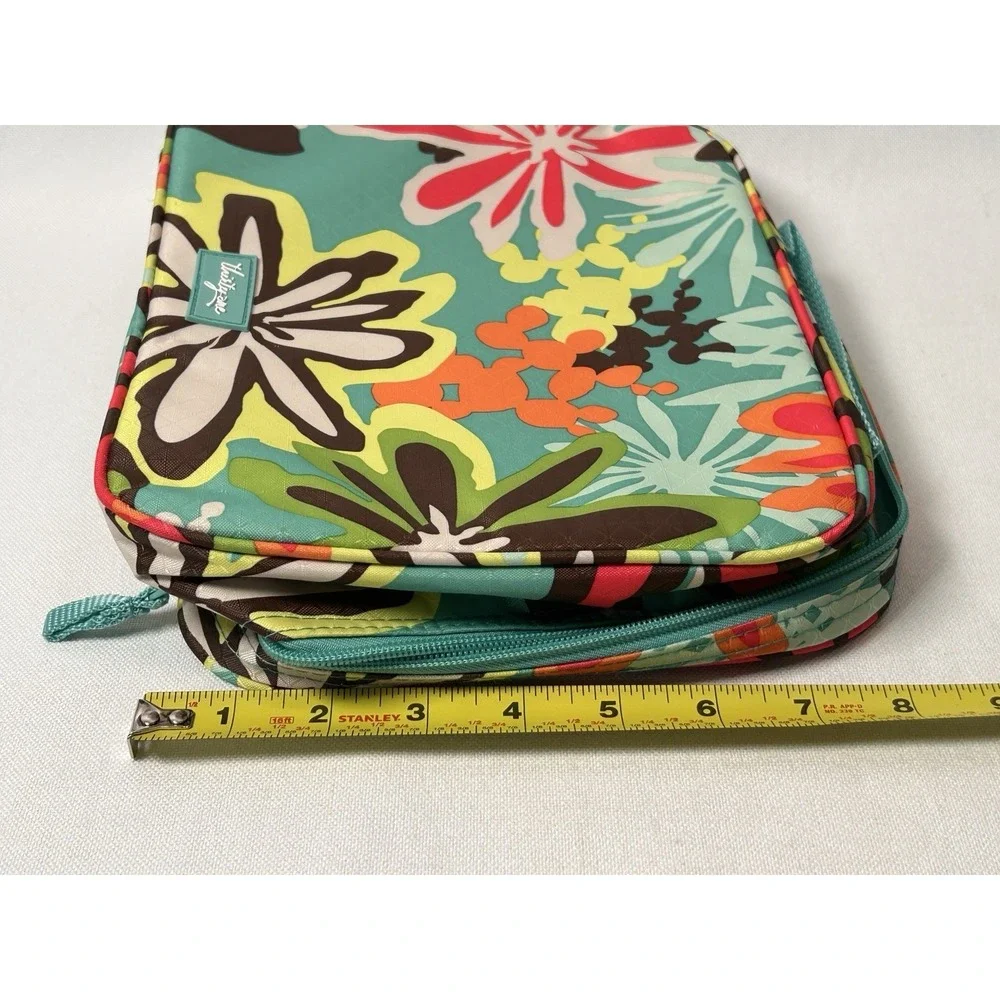 Thirty One Daisy Craze Lunch Tote Tropical Floral Teal Thermal EUC